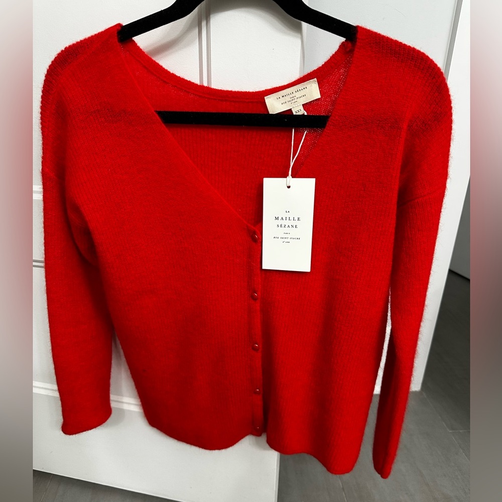 Sezane Red Barry Cardigan! NWT!